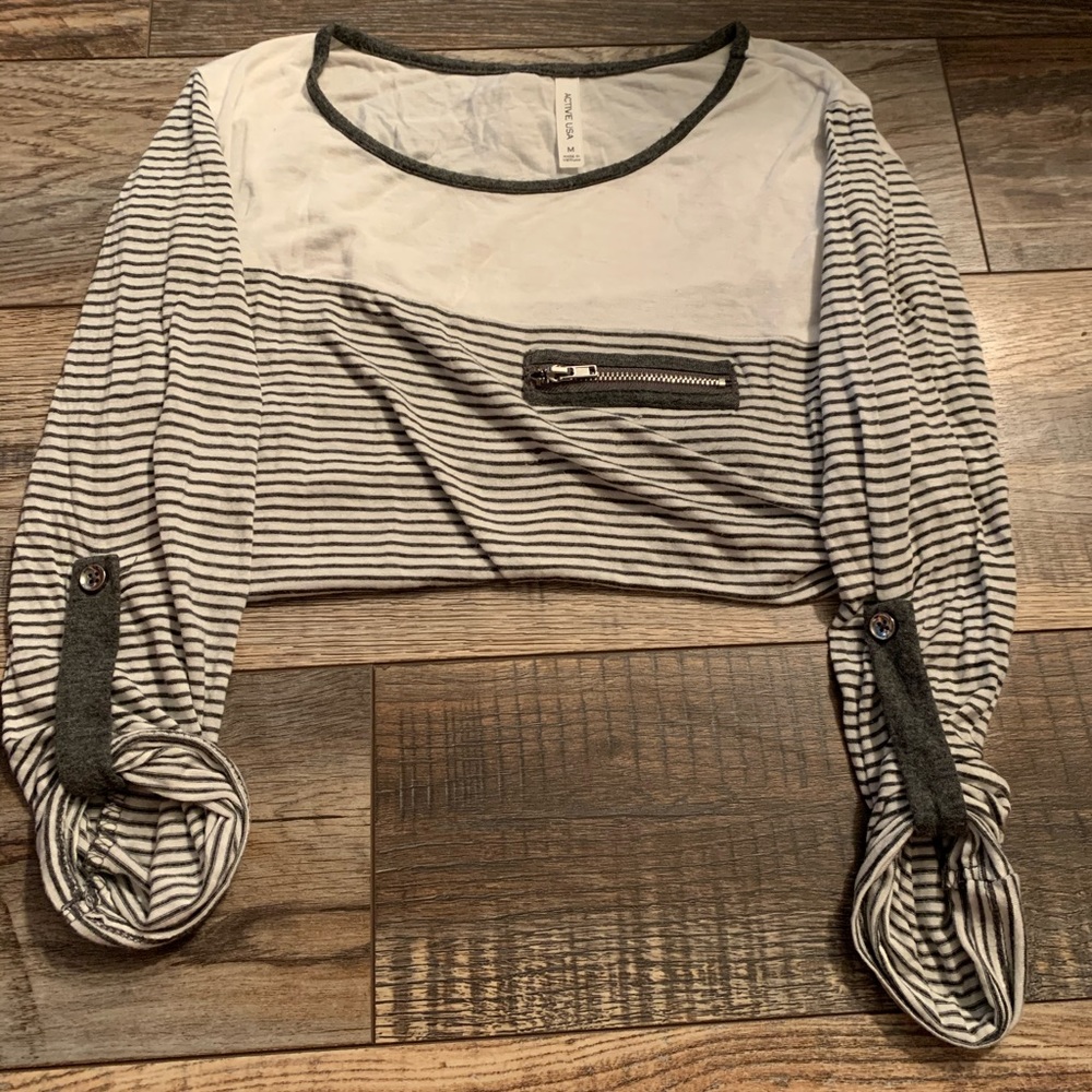 Stripped long sleeve top